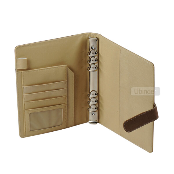A5 Leather Planner Binder with 6 Ring-side-view-opened