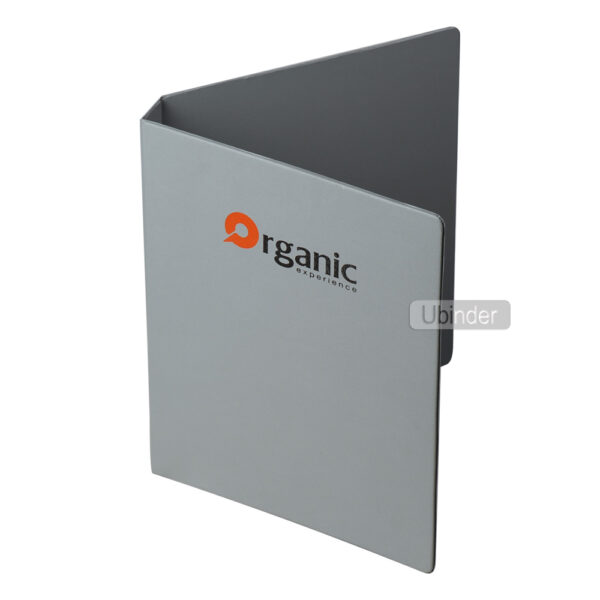 A4 gray PVC 2 D ring binder with 2c logo silkscreen printing-front-view